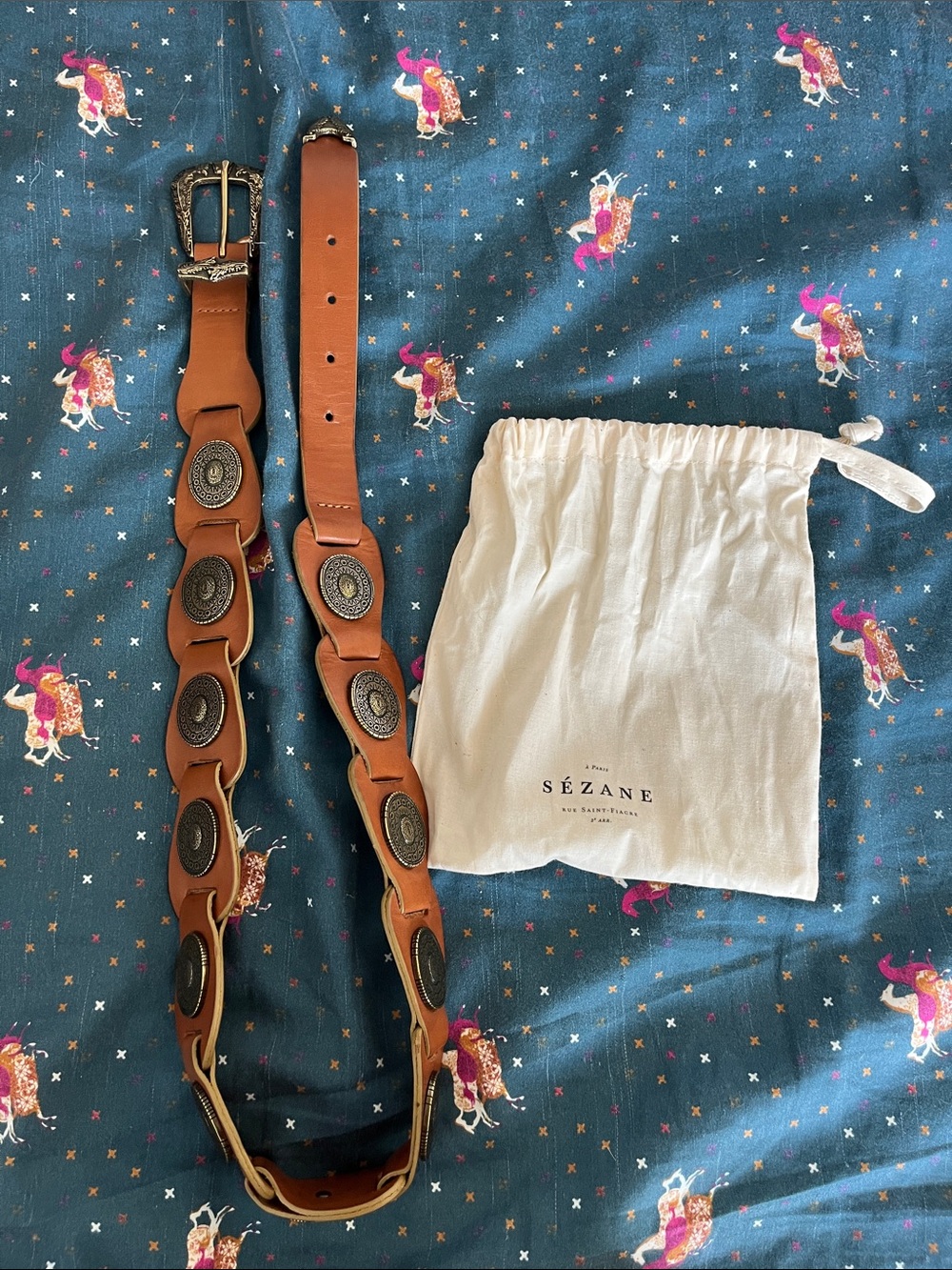 Sezane Ellie Belt Cuir Naturel Héritage - Size 85 - Picture 6 of 6